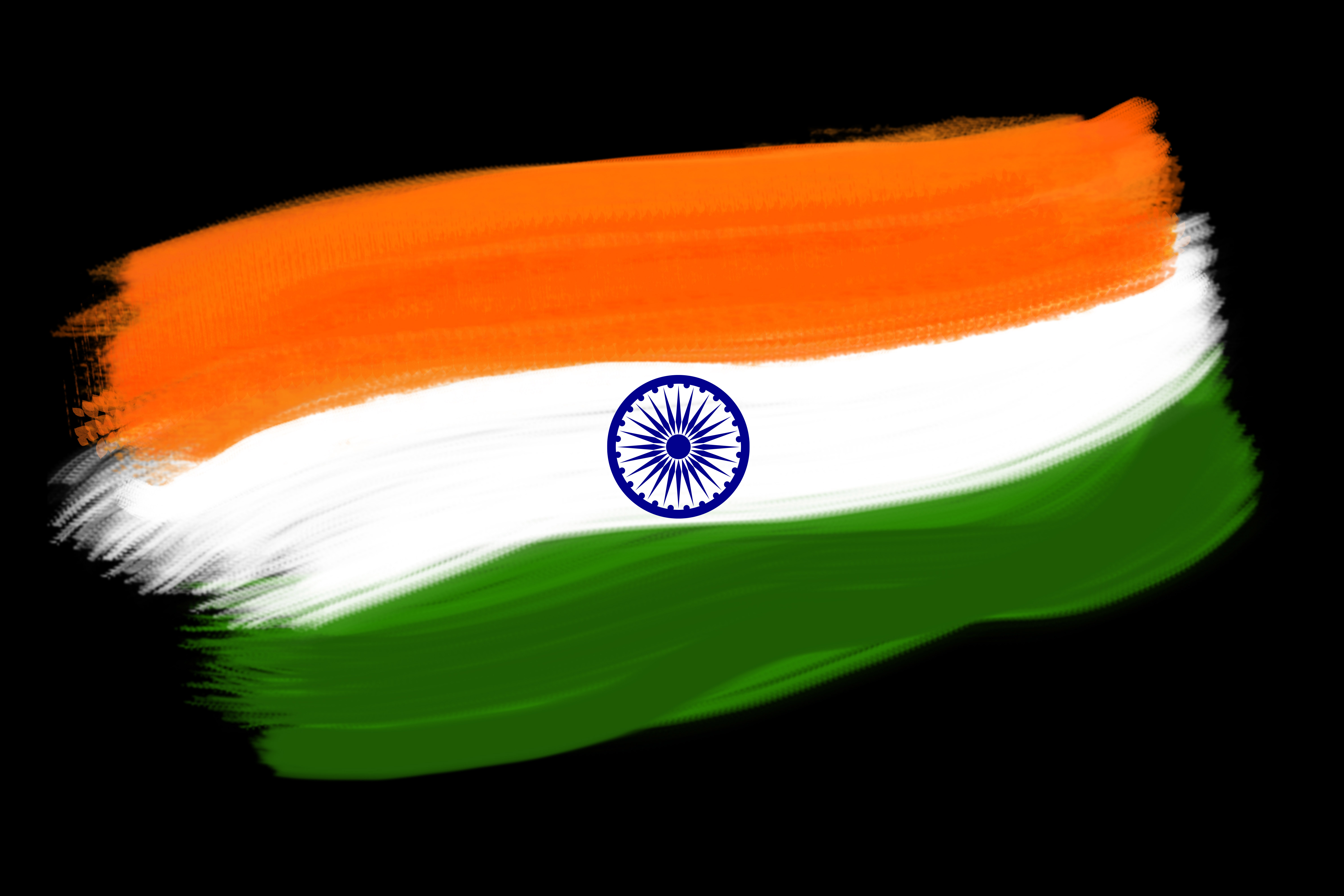 Tricolor Indian Flag Brush Stroke royalty-free images